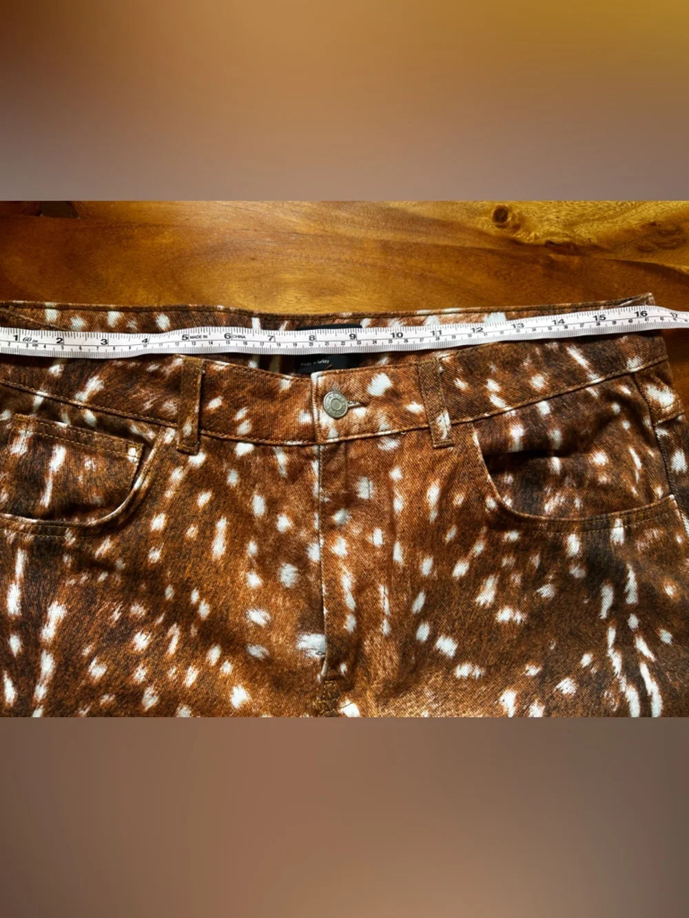 ASOS Brown Spotted Wide Leg Pants US 8 - Picture 5 of 8